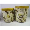 Image 2 : Vintage Set of (4) Melamine Canisters Featuring Western Gun Theme Jesse James Dalton-Excellent Condi