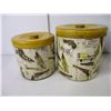 Image 3 : Vintage Set of (4) Melamine Canisters Featuring Western Gun Theme Jesse James Dalton-Excellent Condi