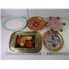 Image 1 : Assorted Vintage Pieces-Platter,Hand Painted Tray,Christmas Decor Plate,Star Cafe-Marcelin Sask and 