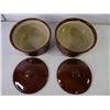 Image 6 : Bean Crock Set with (2) Crock Bowls with Lids-Stamped