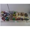 Image 1 : Large Lot of Crafting Items-Beads,Buttons,Paint Brushes,Sewing Thread and misc.