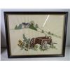 Image 3 : (2) Framed Embroidery Scenes(13x17) and Framed Horse Photo (13x15)