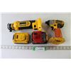 Image 1 : Dewalt Cordless Impact Driver - As is, Dewalt DC550 Cordless Cut-out Tool - As is, (2) Dewalt Rechar