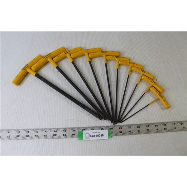 Set of 10 Bondhus T-Handle Hex Keys