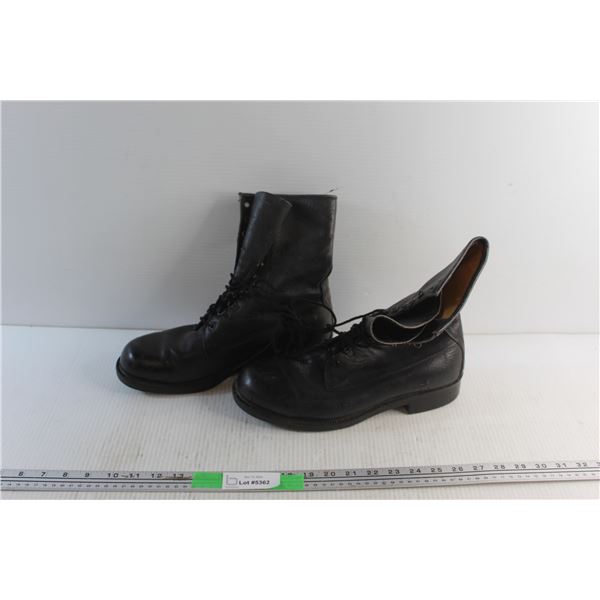 Black Leather High Boots - Size 10D