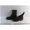 Image 1 : Black Leather High Boots - Size 10D
