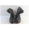 Image 3 : Black Leather High Boots - Size 10D