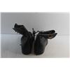 Image 4 : Black Leather High Boots - Size 10D