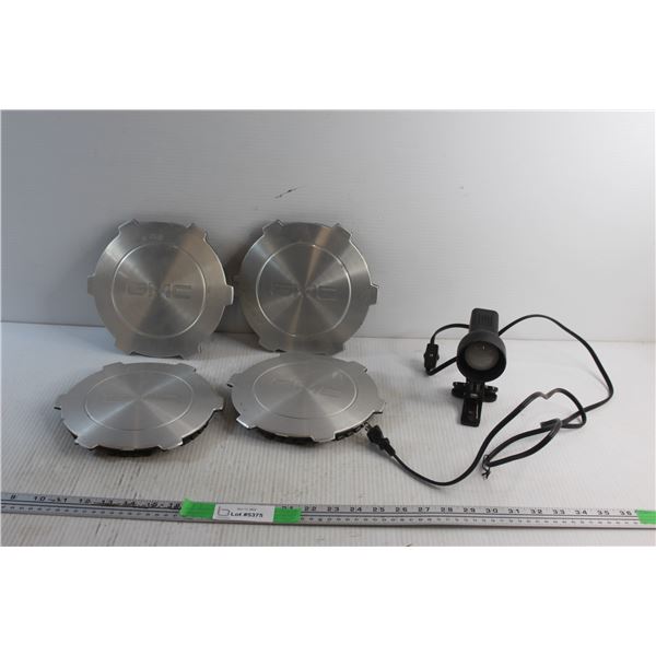 (4) GMC Center Cups and a Clip on Light - Tested
