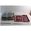 Image 1 : (2) Serving Trays with Lids and (2) Plastic Serving Trays