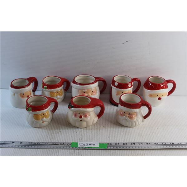 (8) Ceramic Santa Claus Christmas Mugs