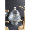 Image 2 : *Glass Vase, Cheese Dish with a Lid and (3) Wooden Key Racks