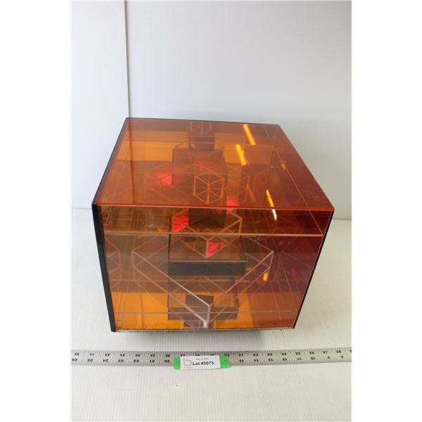 Vintage Mirror/Cube/Color Art Piece - Artist Margot Wawra 12.5" x 12.5" x 11" Tall