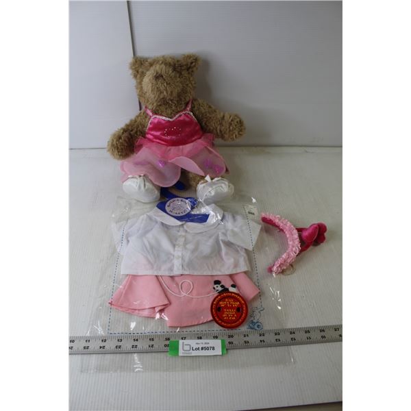 Stuffed Princess Bear 15" Tall, Build-A-Bear Workshop Retro Poodle Skirt