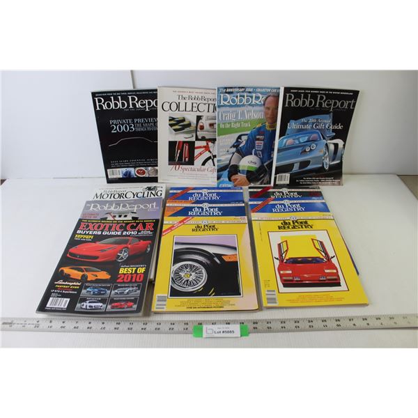 (6) Robb Report Magazines 1988-2005, (6) Dupont Registry Magazines 87-89, (1) Exotic Car Magazine 20