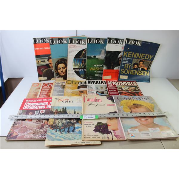 (16) Assorted 1950s, 1960s, 1970s Magazines (Look, Chatelaine, Companion, Better Homes & Gardens)