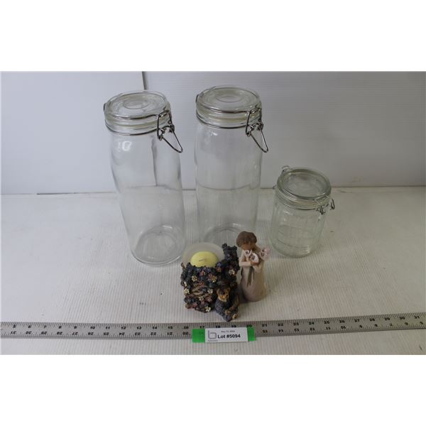 Willow Tree Susan Lordi Ornamental Figurine, Boyd's Bears & Friends Ornamental Candle Holder, (3) Ca