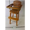 Image 1 : Doll Size High Chair - Wood 20.5" Tall
