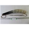 Image 1 : Real Horn Bugle With Leather Strap 17" Length