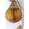 Image 3 : Vintage Amber Glass Swag Lamp- As is