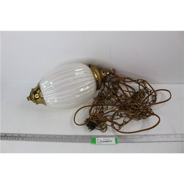 Vintage Pearl Colored Swag Lamp- As Is