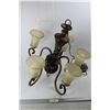 Image 1 : Vintage 5 Bulb Chandelier Light Fixture- As Is