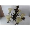 Image 2 : Vintage 5 Bulb Chandelier Light Fixture- As Is