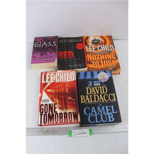 (5) Various Books, Gone Tomorrow, Glass, Misc.