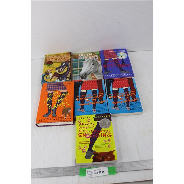 (7) Various Books, Horse In The House, How To Ride A Dragons Storm, Misc.