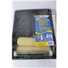 Image 2 : (2) Pieces Of 5 Gallon Heavy Duty Grit, Pro- Lamb Paint Roller w/ Tray- NIB
