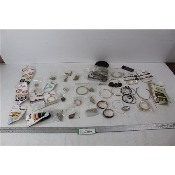 Lot Of Various Costume Jewellery, Hair Ties, Misc.