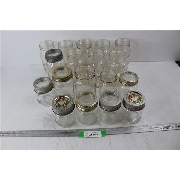 (18) Various Canning Jars, All 1/2 Quart And 1 Quart