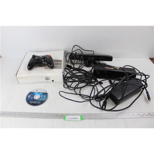 Xbox 360 Console w/ Accessories And Rock Band Game- Works