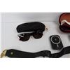 Image 2 : Lot Of Various Glasses Cases, Pair Of Sunglasses, Wireless Device Charge Pad- As is, Misc.