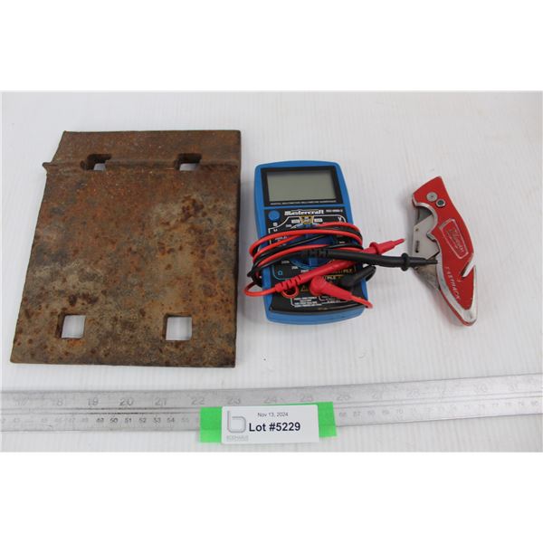 Milwaukee Fastback Carpenters Knife, Mastercraft Multimeter, Misc.