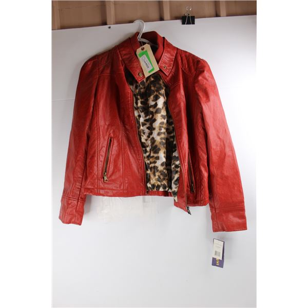 Madden Girl Women's Red leather Jacket, Size Large w/ Tags
