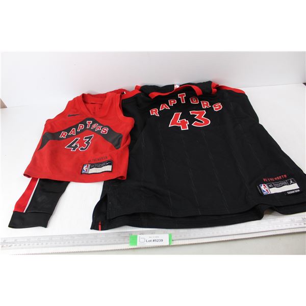 (2) Toronto Raptors Jerseys, Pair Of Childs Sweatpants- Size 4