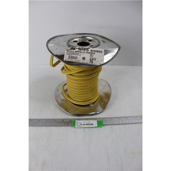 Spool Of Yellow Electrical Wire Unknown Length
