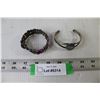 Image 1 : (2) Metal Bracelets (Unicorn, Purple Jewel)