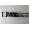 Image 2 : Waist Belt - Leather 28" Black & Chrome Fashion - Cartridges - 35" Length