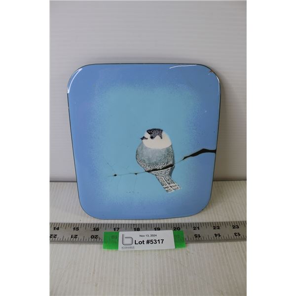 Metal Plate Artwork - Chickadee - Signed 6.5" x 7.5"