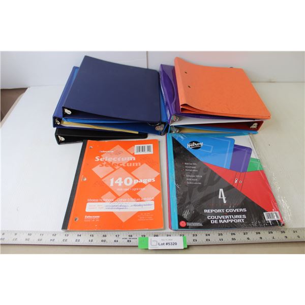Assorted Binders And Folders, Notepad