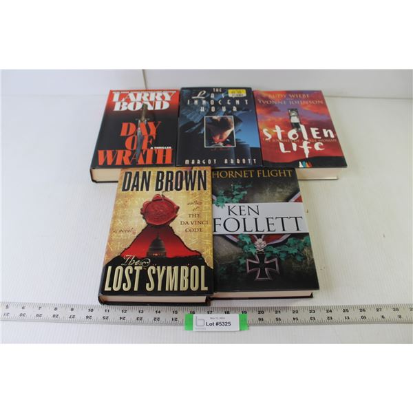 (5) Novels (Day Of Wrath, Stolen Life, Davinci Code - The Lost Symbol)