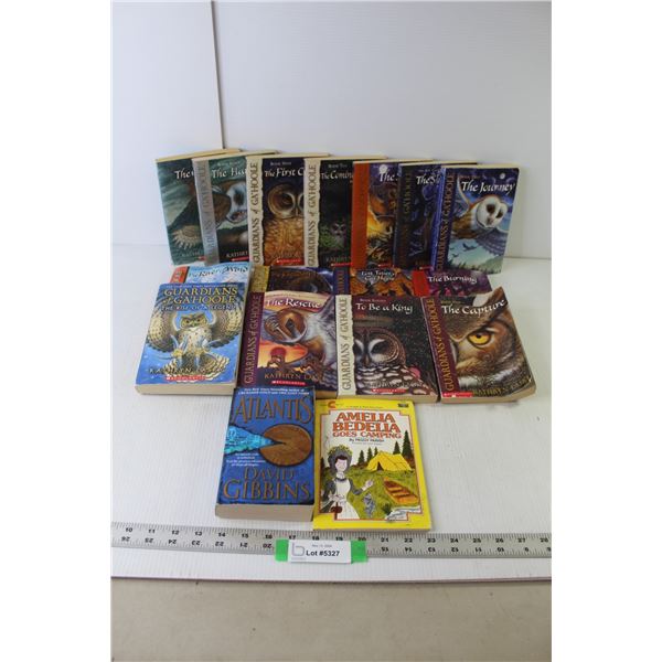 (15) Guardians Of GaHoole Storybooks, Atlantis Novel, Amelia Bedialia Goes Camping Storybook
