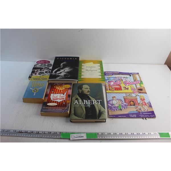 (7) Books - Fast Food Nation, Victoria and Magnetic Doll House