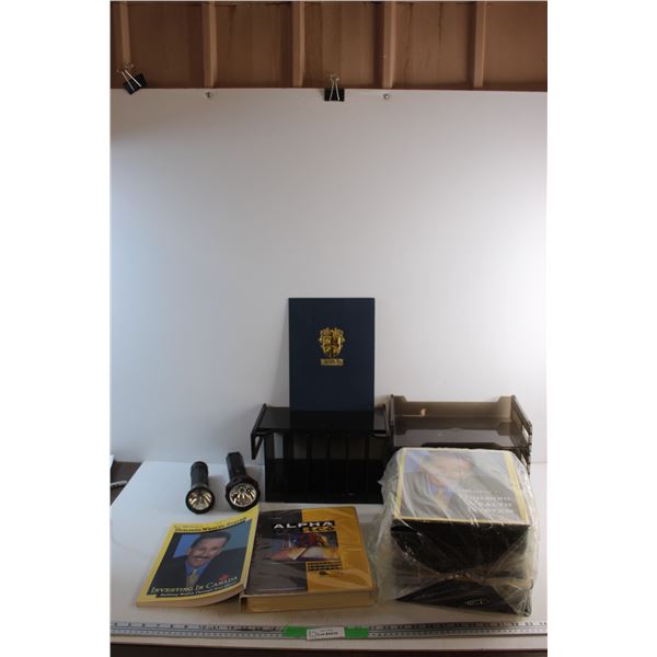 File Organizers, Russ Whitney's Book & Cassettes and (2) Flashlights