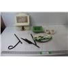 Image 1 : Coat hanger, Tray, (2) Swan Dishes, Planter Hanger