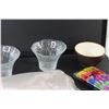 Image 2 : (3) Glass Bowls, (2) Shot Glasses, Plastic bag, Monthly Planner