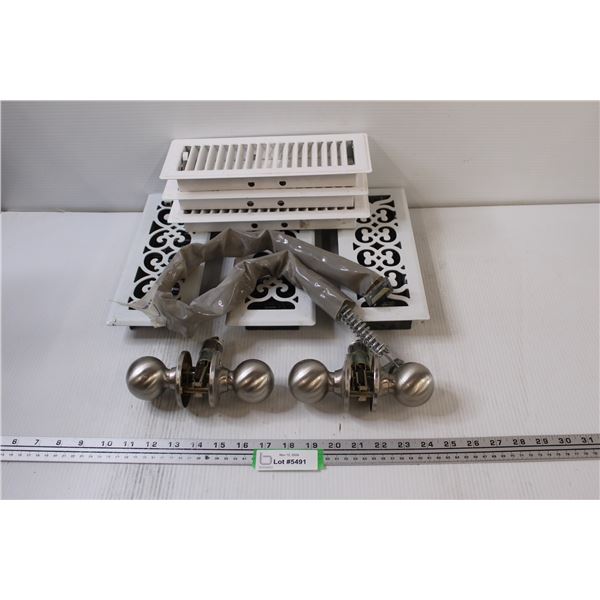 (6) Floor Registers, (2) Doorsets, Door Chain