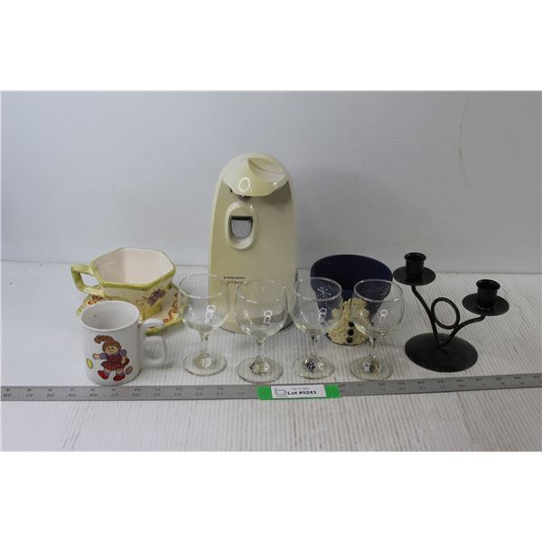 Cup and Saucer, Black and Decker Grand Openings, Planter, (4) glasses,